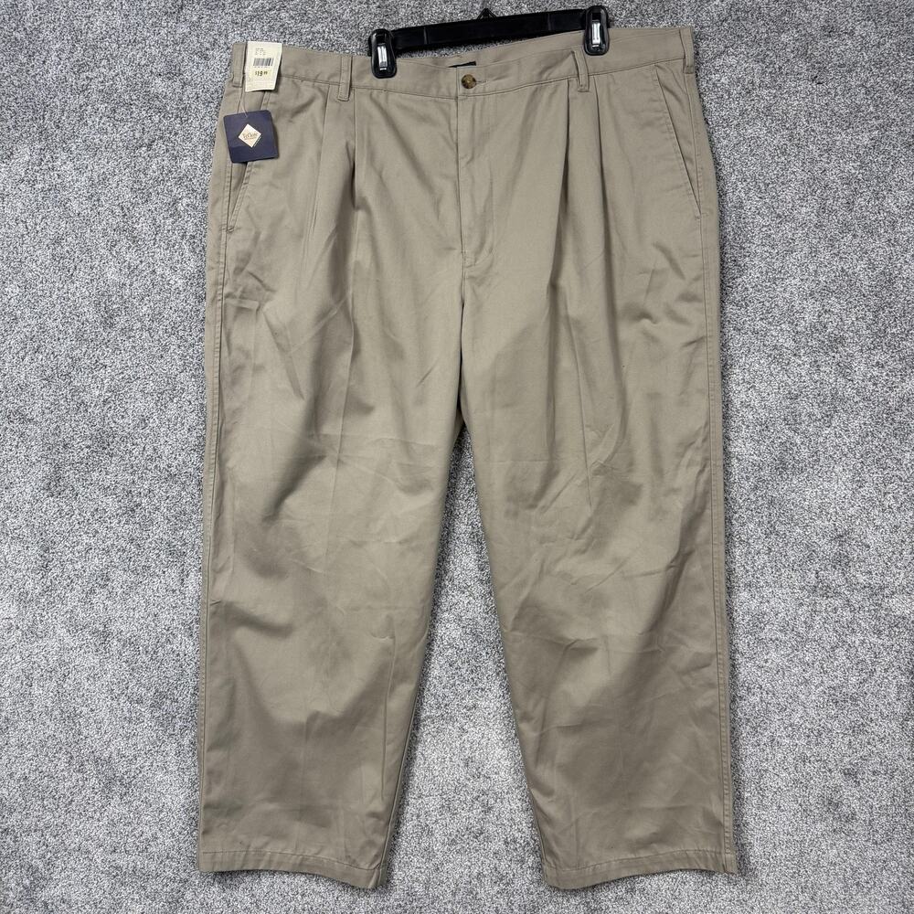 Cherokee Stain Resist Khaki Pants Mens 46x28.5 Khaki Pleated Dad Gorpcore NWT